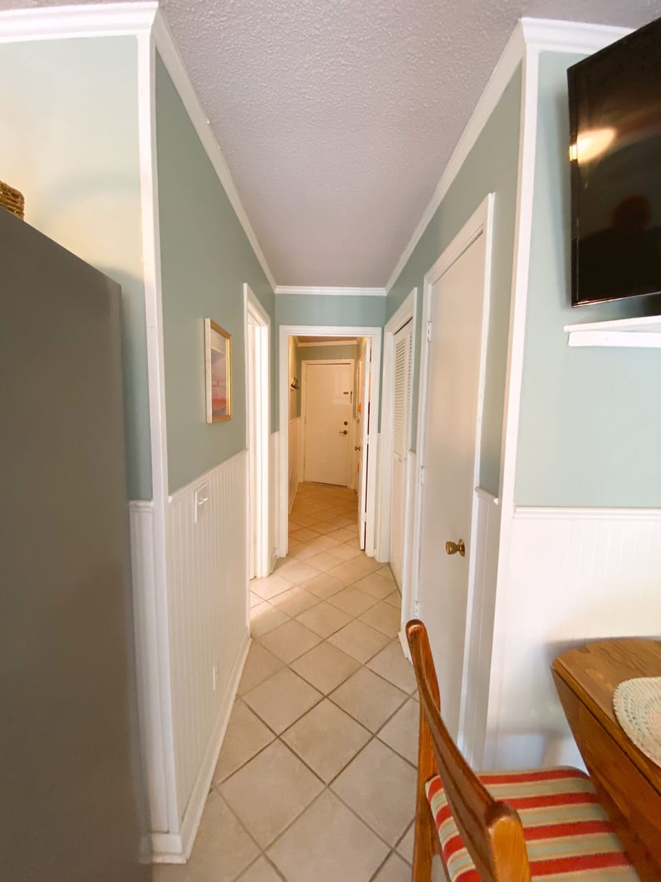 View from the kitchen to the back door