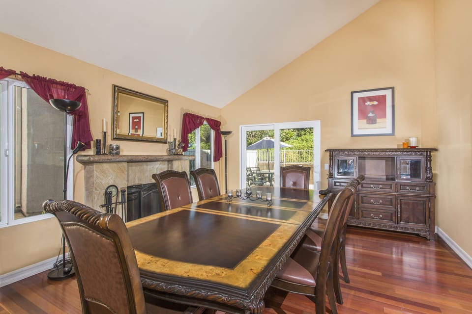 Dining Room with Gas Fireplace 