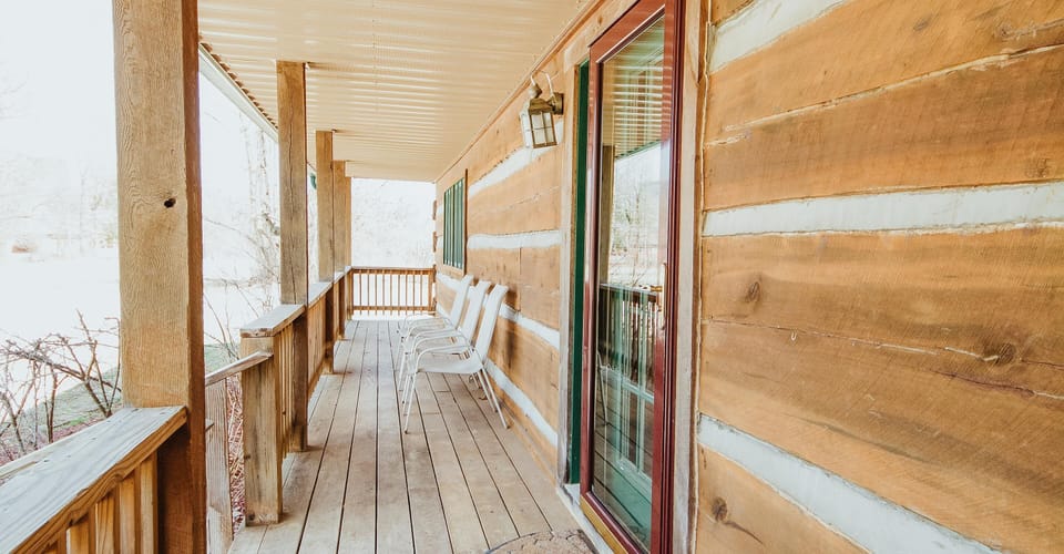 Authentic log split log cabin