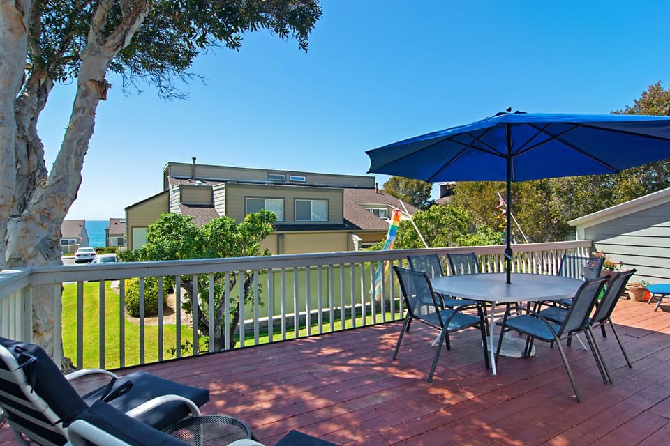 Deck off master bedroom and living room 
