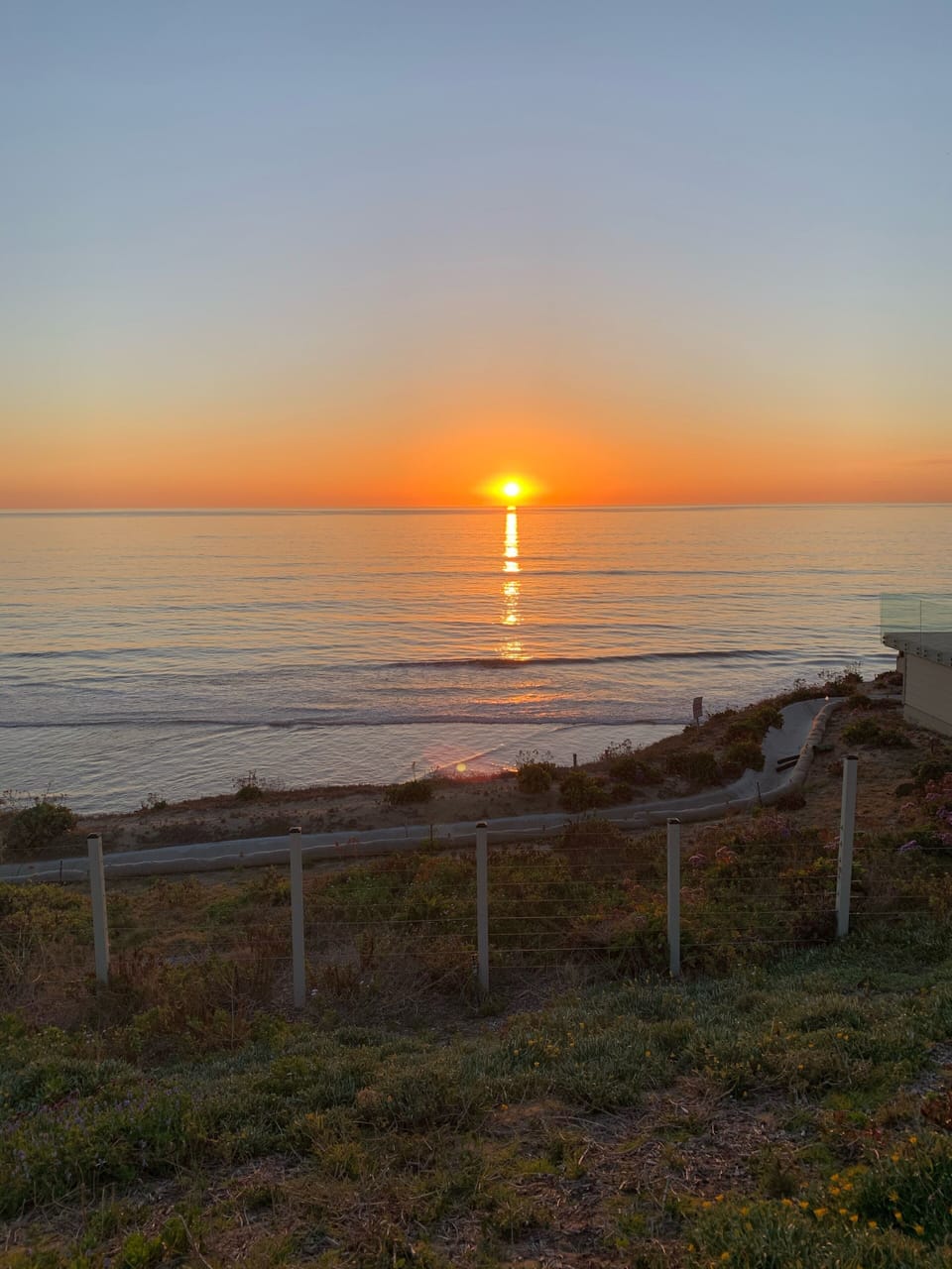 Sunset from sitting area two minutes away