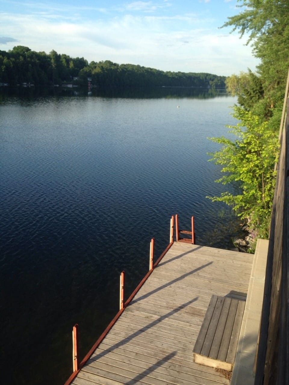 view of lake from top deck
