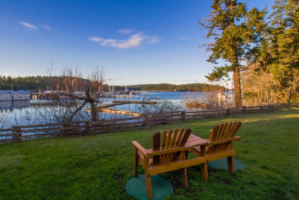 A place to sit and enjoy the sights and sounds of Shipyard Cove.