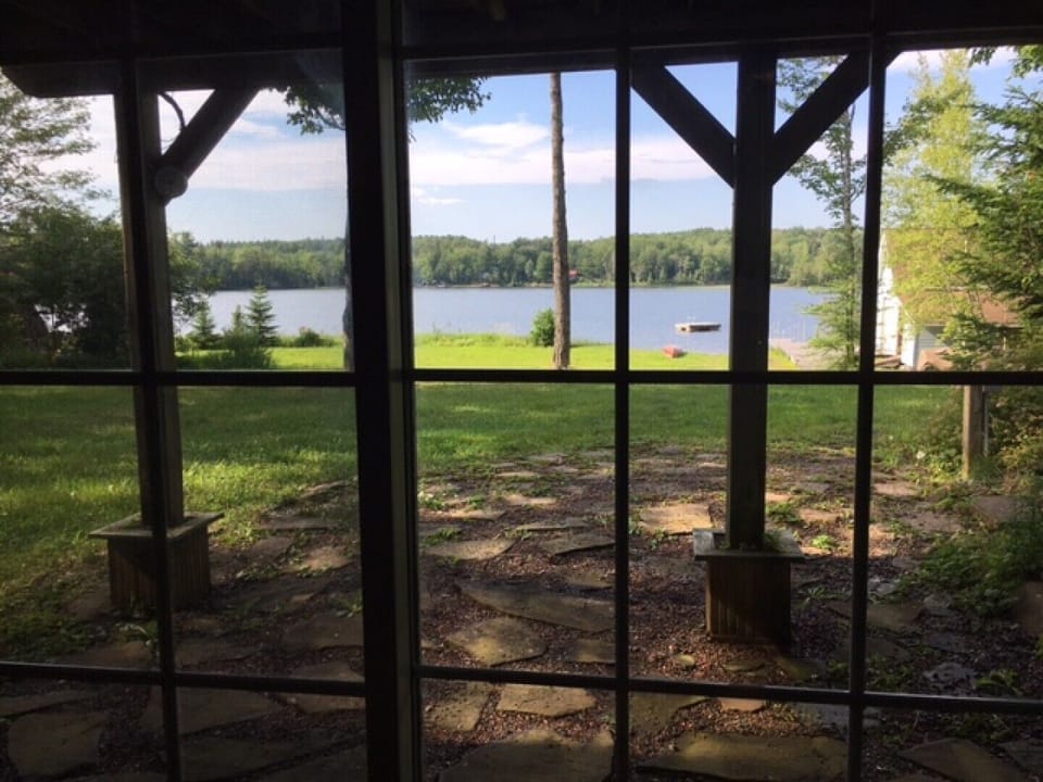 View of lake from downstairs rec room
