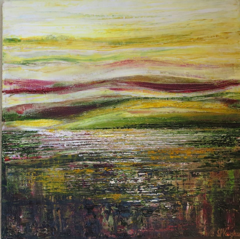 Art house art:  Abstract Landscape/oil on canvas/Suzanne Vaughan