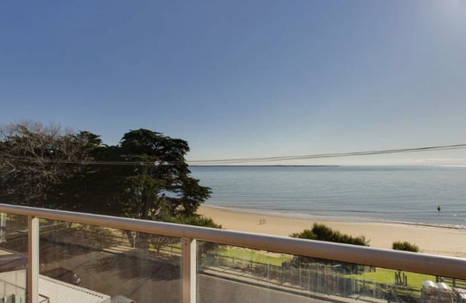 View from the deck out towards the Mornington Peninsula and French Island.
