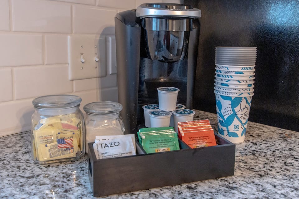 Coffee & tea bar—Keurig + supplies