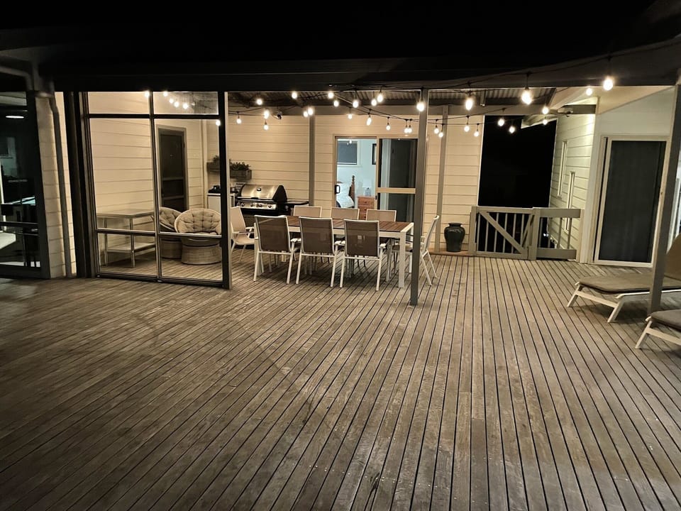 Huge deck with dining 