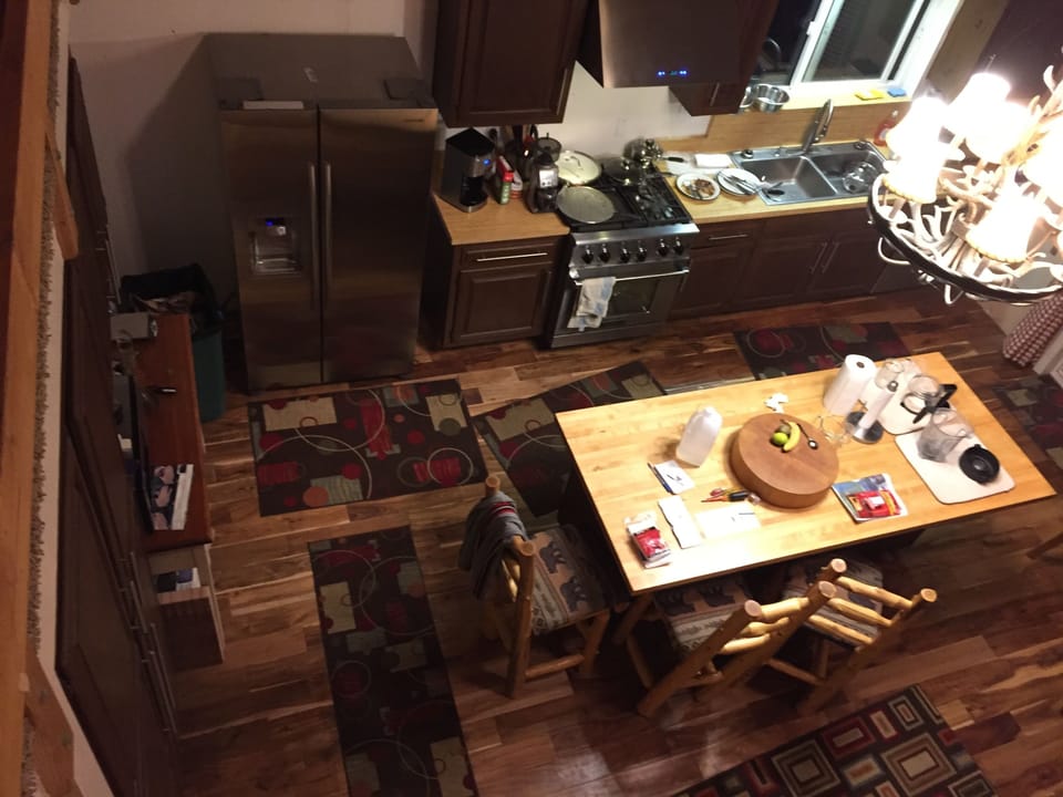 Spacious Kitchen with Butcher block center island...
