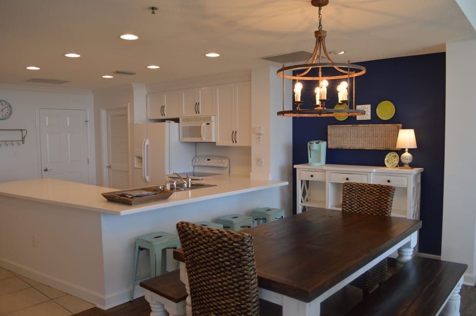 Large dining table.