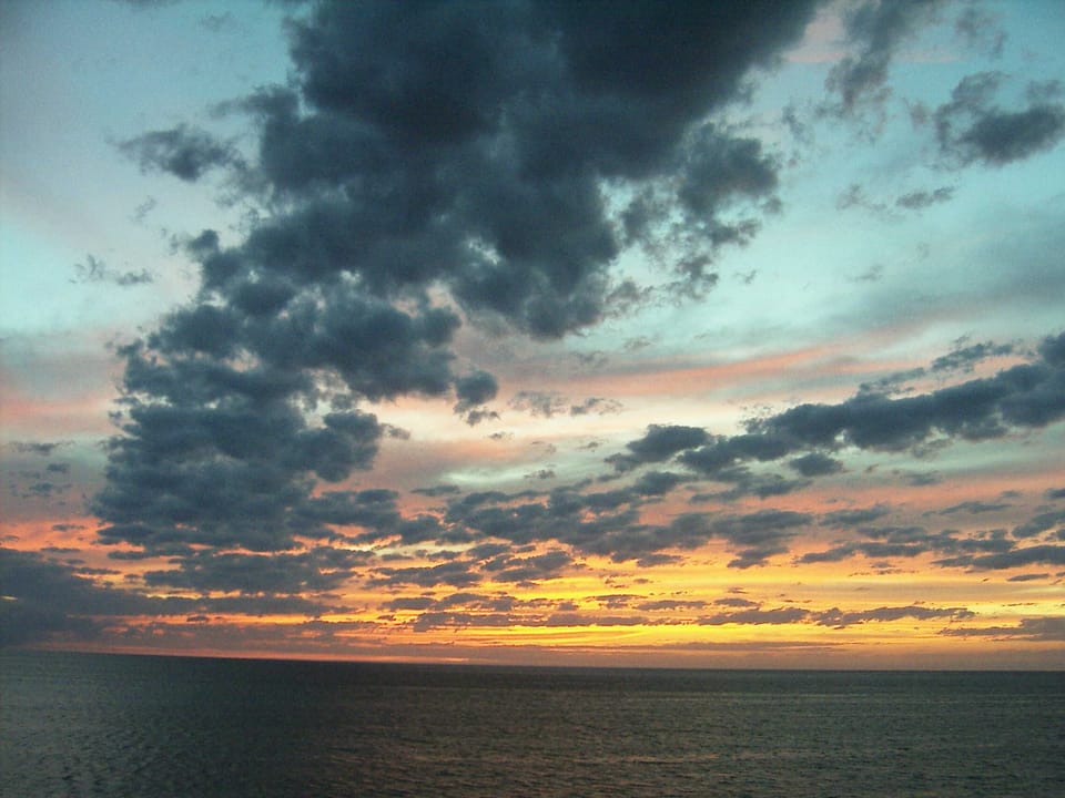 Sunset - Sunset over Lake Michigan from the stairway deck.