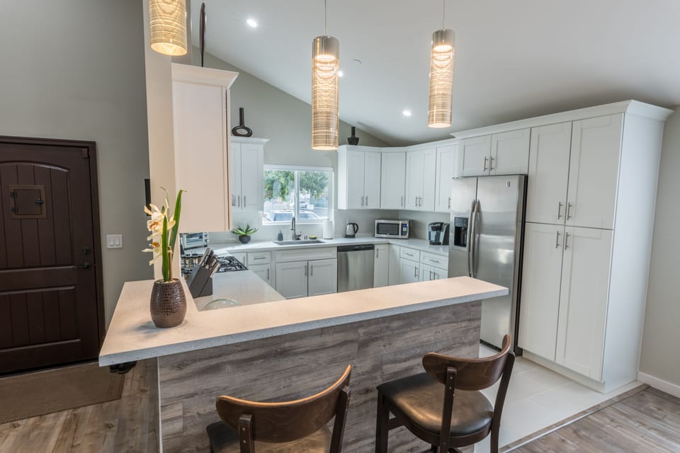 Sit back, relax, and drink some wine or grab a complimentary Keurig coffee!