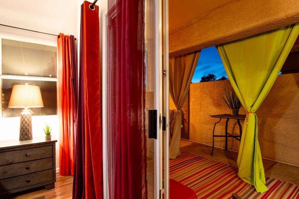 Private exit to backyard from the master bedroom