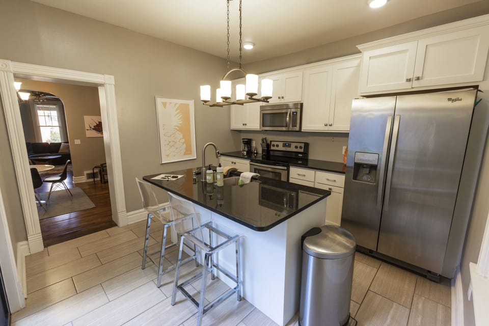 Stocked kitchen (all the utensil you would need to make most meals)