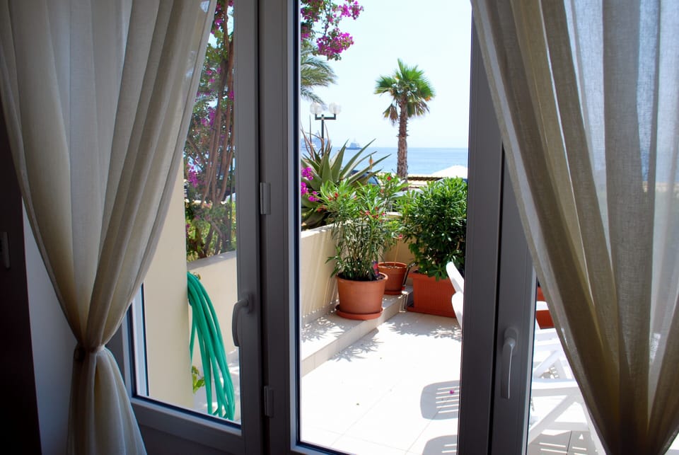 view from bedroom 1 with access to the terrace