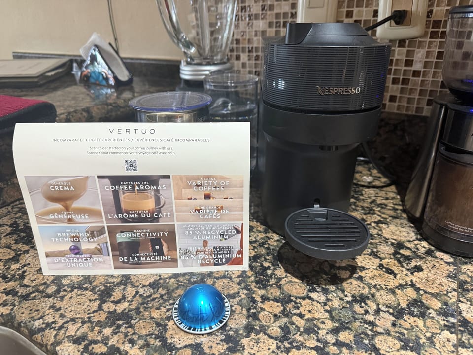 Nespresso capsules not currently available on island, throw some in suitcase!!