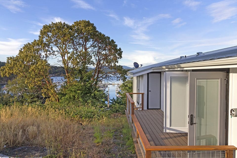 Private deck with French doors