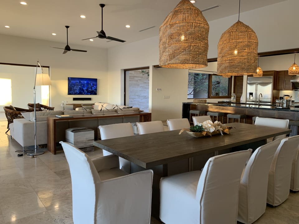Inviting Living Room with Sonos surround sound and Apple TV, Netflix service.