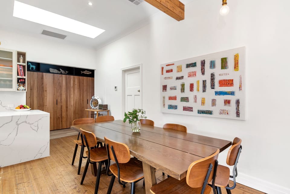 enjoy our dining space with local artworks