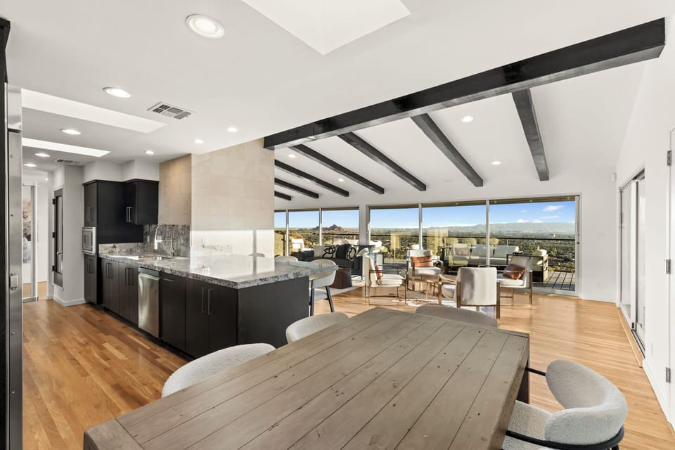 Dine with Phoenix views through walls of glass.