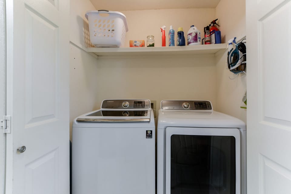 Full size washer and dryer in the condo.