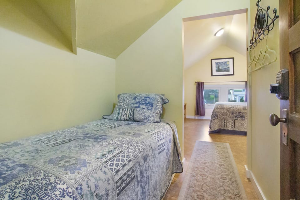 Annex studio with Queen bed. Annex is included with Miner's Suite rental. Annex has a separate door entrance and does not have a separate bathroom, and is not directly attached to the Miner's Suite