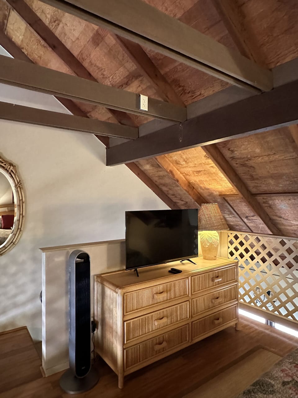 Bedroom with Smart TV and new/powerful "Dreo" fan. 