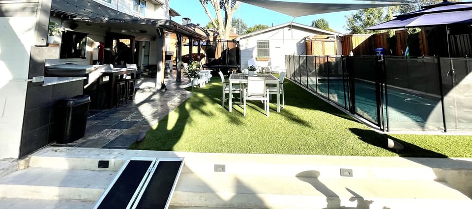 Backyard view of the main house(left, where we live) & the guest house(right). 