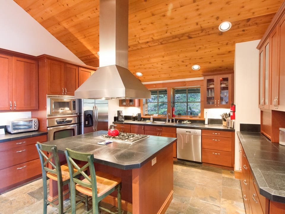 Well stocked kitchen.