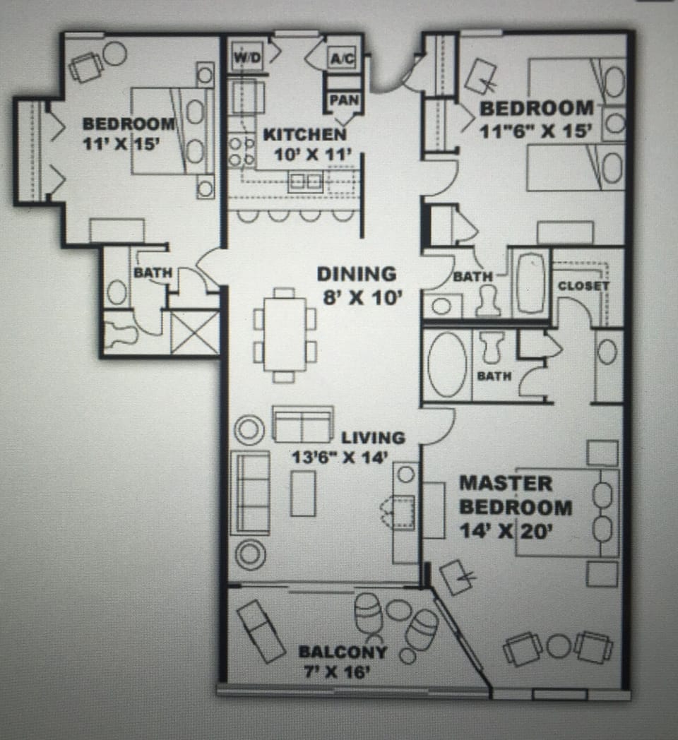 Floor plan Over 1.400 SF!
 Balcony overlooks Lagoon Pool and Beach!