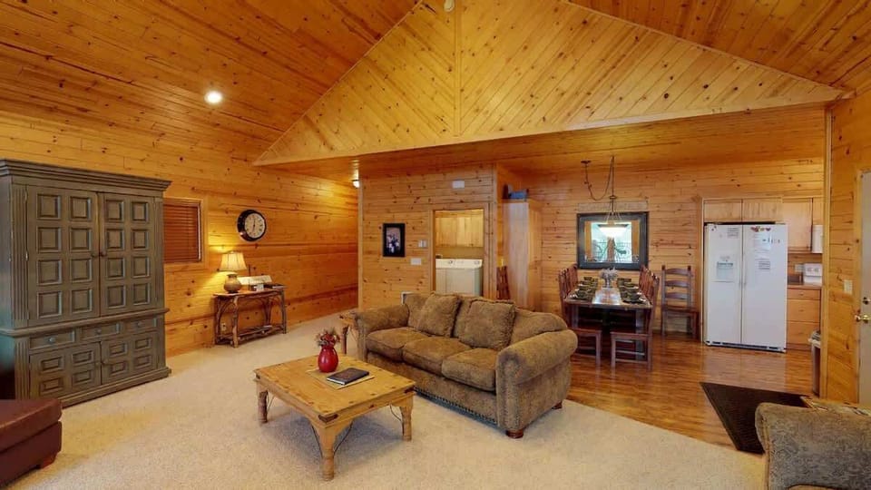 This cabin offers so much room for your family to gave a good time.