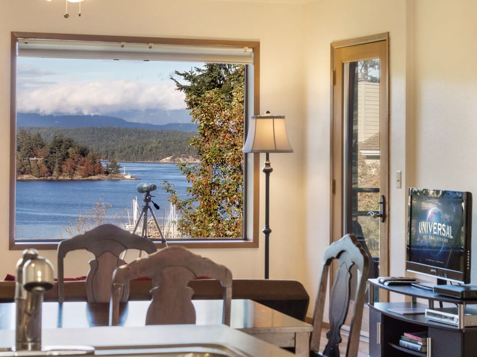 Water views from the dining room