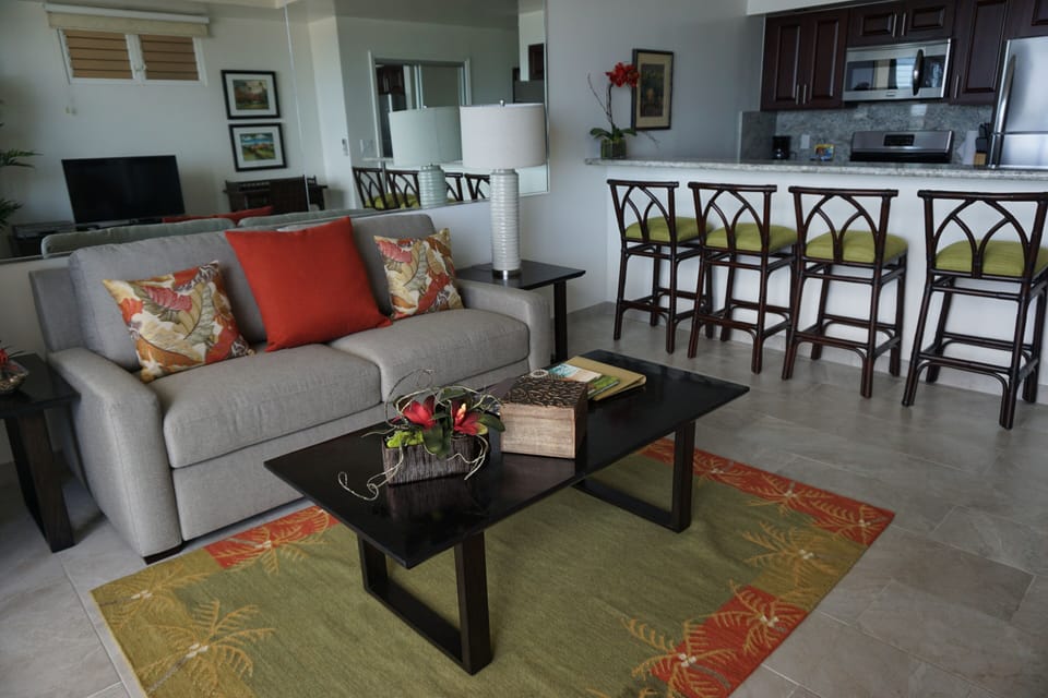 Family room with new queen size sofa bed!