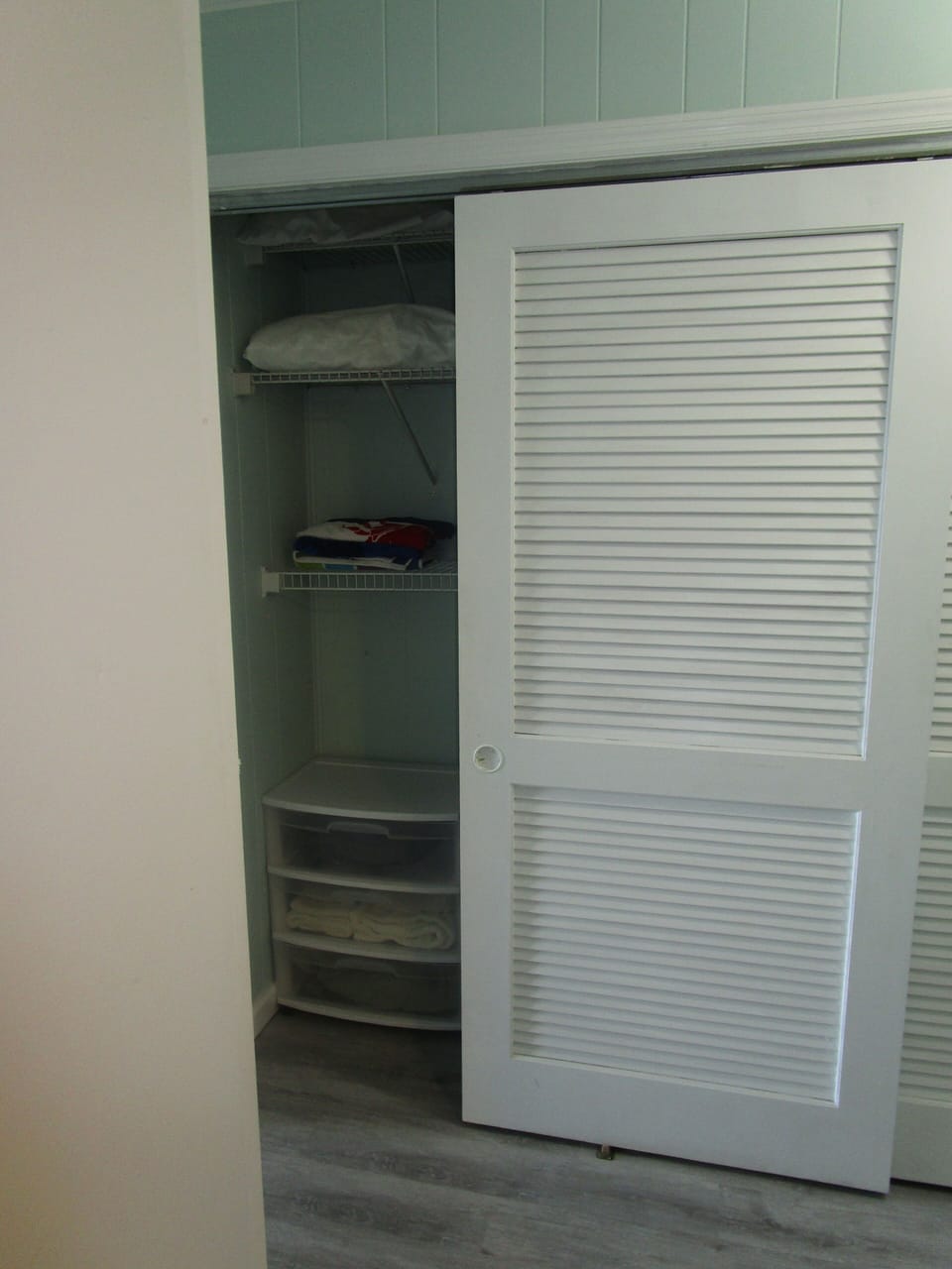 Large closet in the hall for storage.