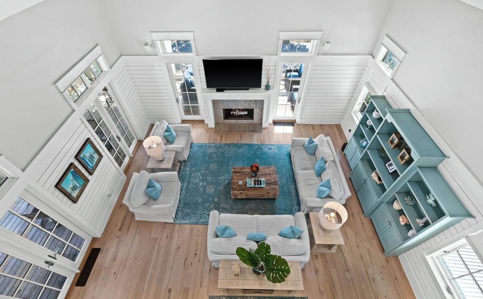 View of living area from the Game Lounge