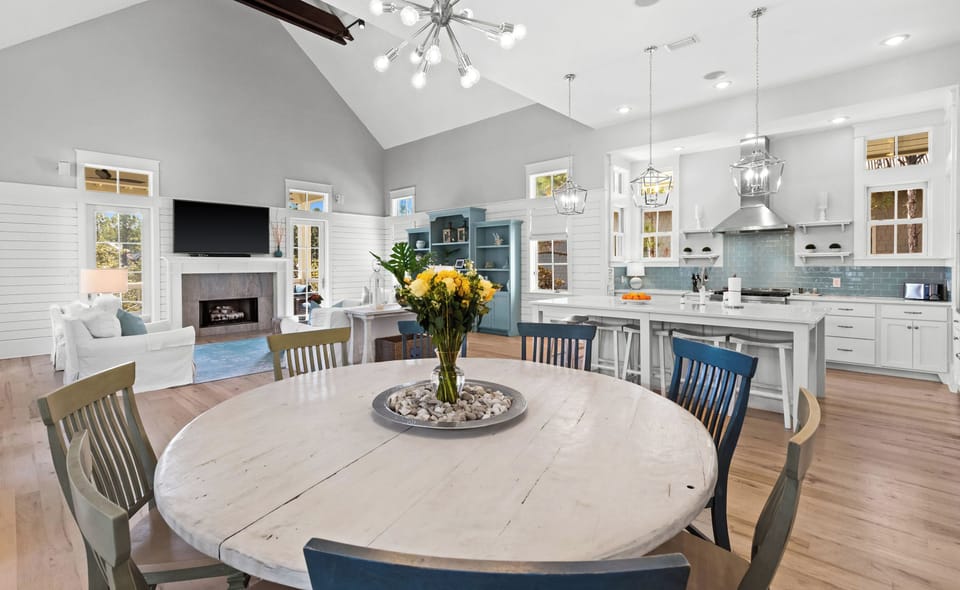 View of main living area from dining table