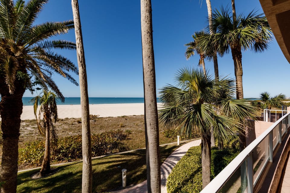 Another view of our white sandy beach and calm Gulf water that i - Another view of our white sandy beach and calm Gulf water that is steps from this condo.