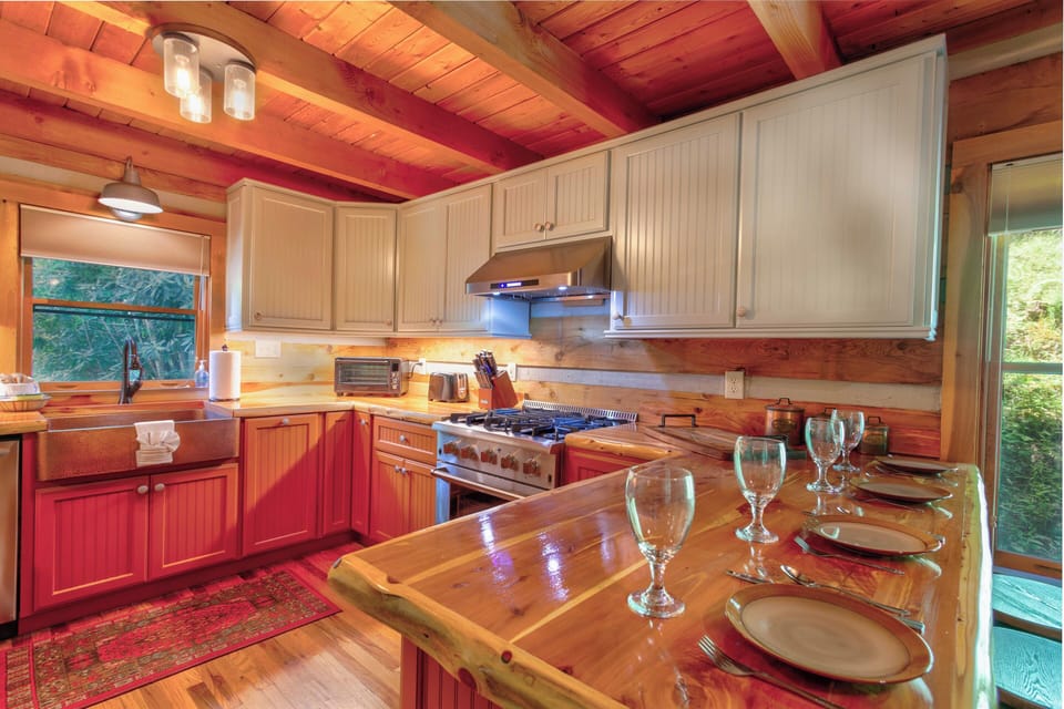 Custom Live-Edge Wood Countertops and Bar Top for Extra Dining!