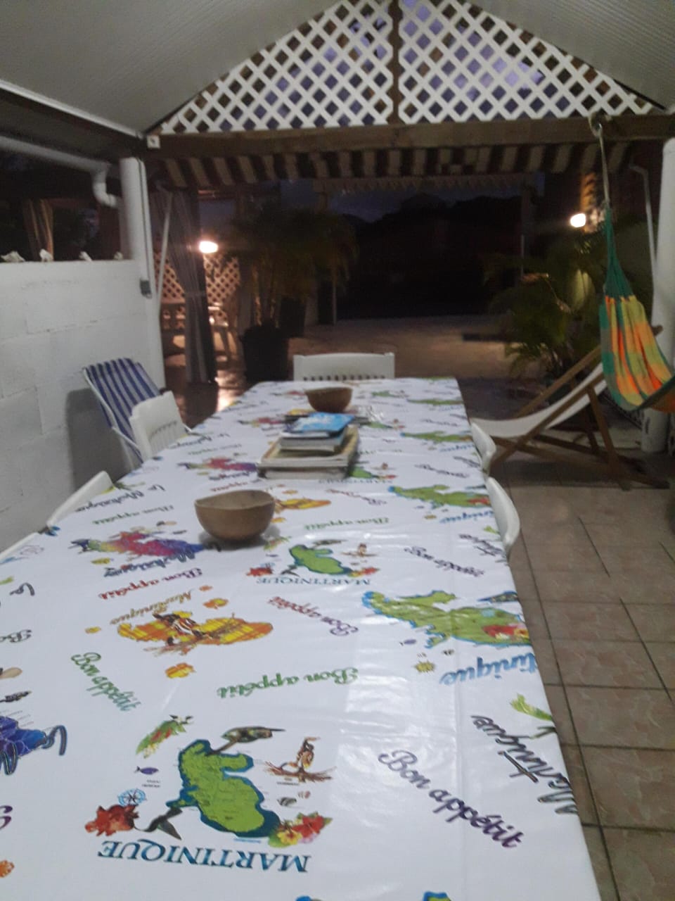 Outdoor banquet area