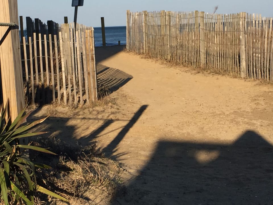 off to the beach