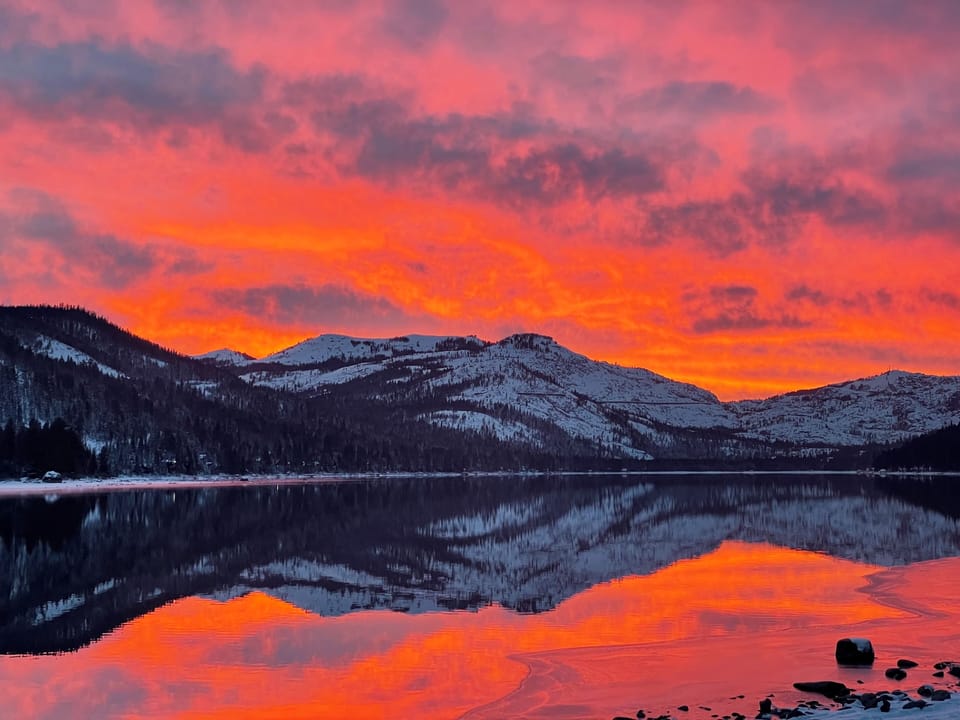 Winter Sunset at Donner Lake
