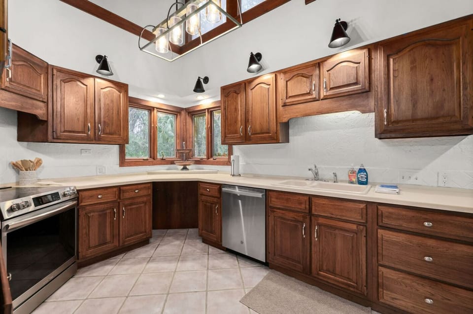 Well-stocked kitchen.