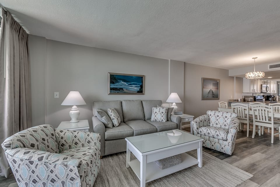 Living room has a sleeper sofa