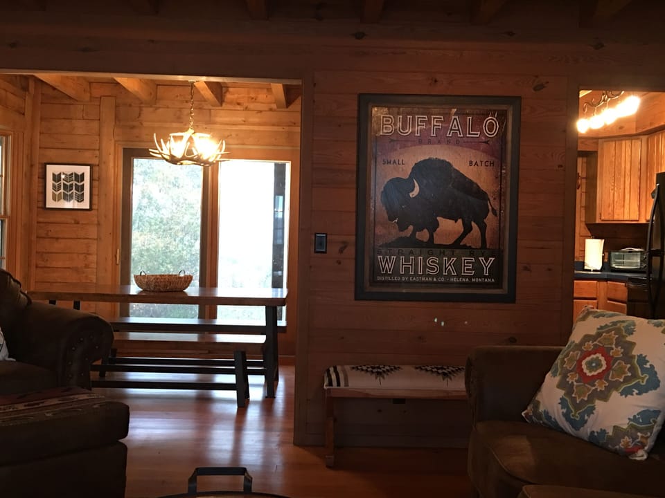 View of dining room and kitchen from living room 