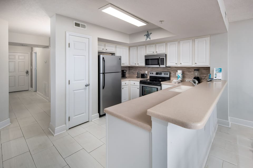 Upscale stainless steel appliances - Fully furnished kitchen, all the basic cookware and supplies you need for staying in and saving on the budget some!