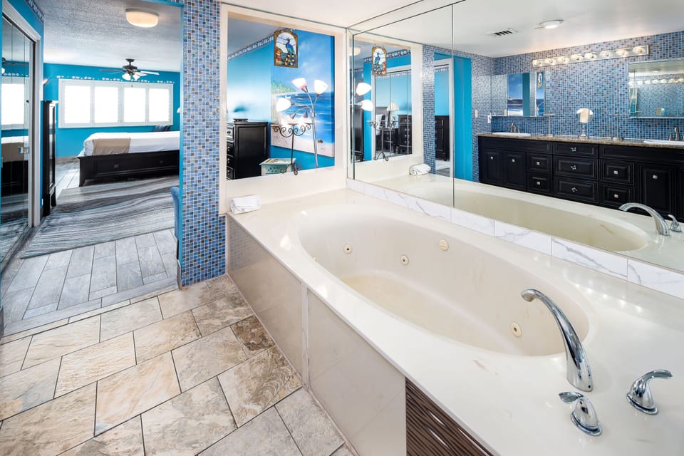 Master vanity area with jetted tub - Master Bath Tub