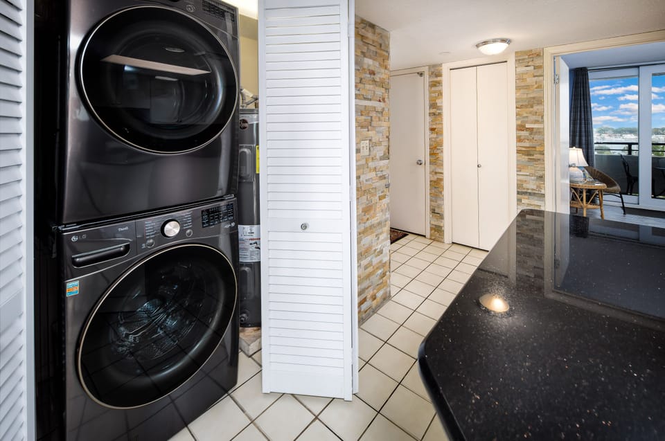 Washer / Dryer in closet in entry way - Full Size Laundry in unit