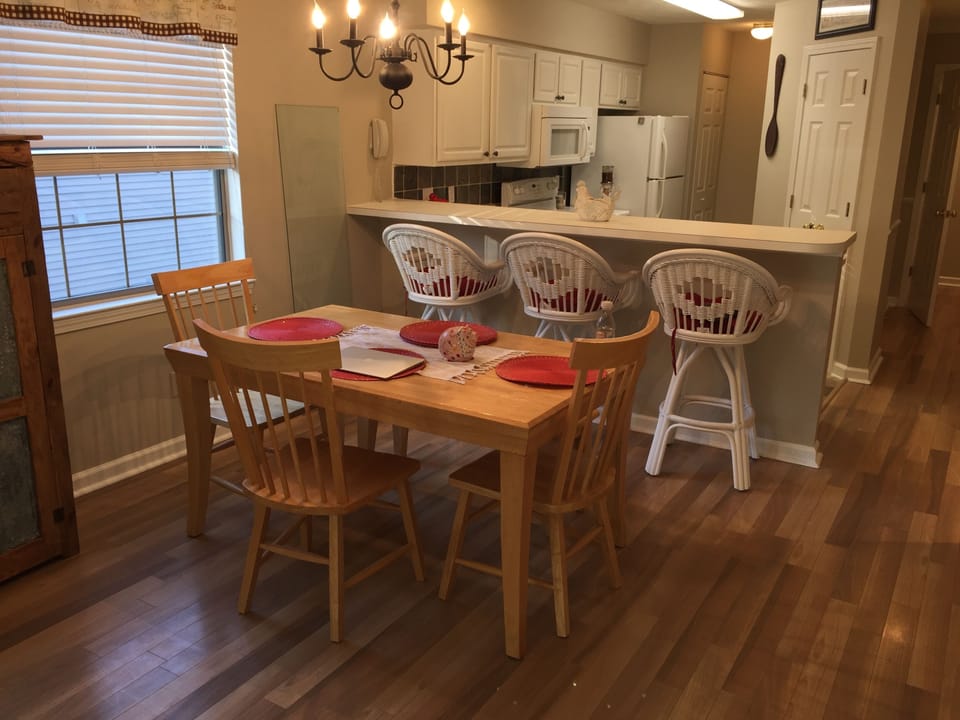 Dining table with additional counter seating