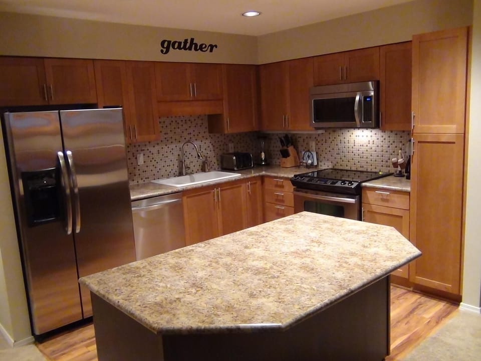 Our brand new kitchen, completely remodeled March 2014