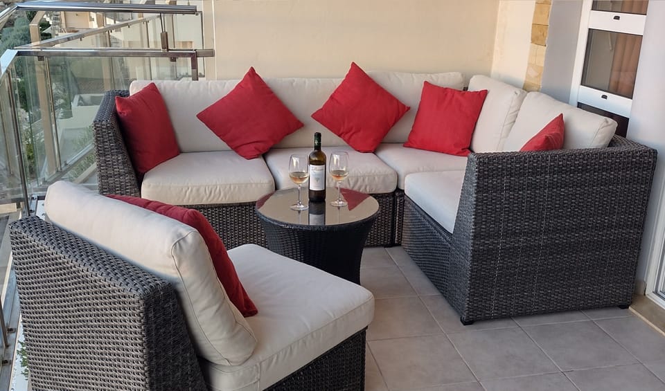 Comfortable seating on the Balcony